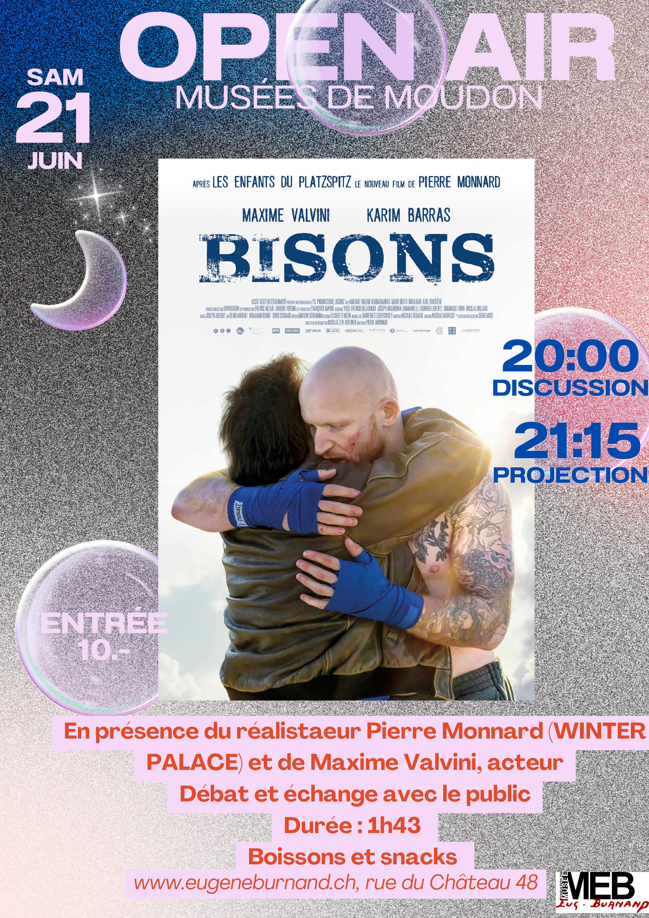 Cinéma Open Air – Projection de Bisons & Rencontre avec Pierre Monnard
